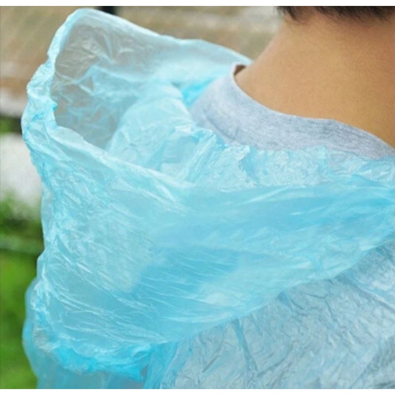 Jas Hujan Plastik Transparant Tipis Untuk Sekali Pakai