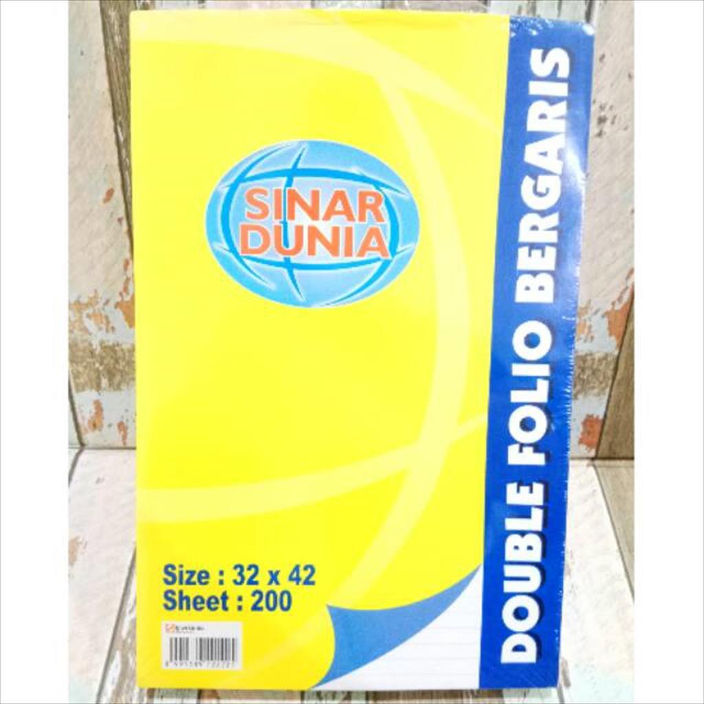 

Kertas/Double Folio Bergaris Sidu 200 Sheets SINAR DUNIA
