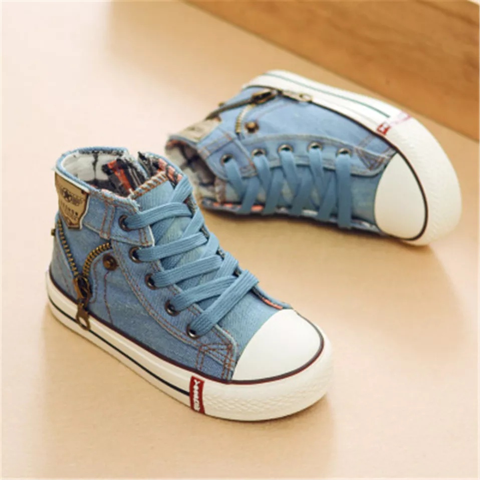 Sepatu Anak Laki Laki Jeans High Top CLOUD Sneaker Shoes Korean Style Import