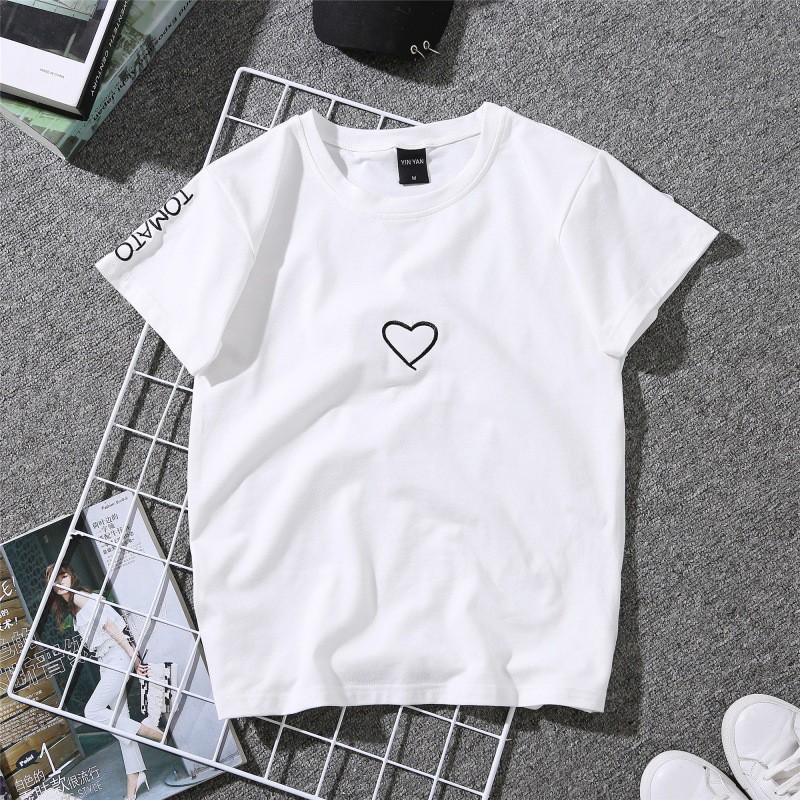 MakeGrosir - KAOS OVERSIZE LOVE SIGN TOMATO
