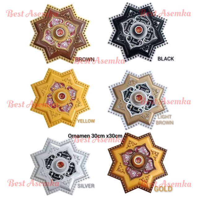 Ornamen plafon hiasan lampu model bintang clasik bestasemka