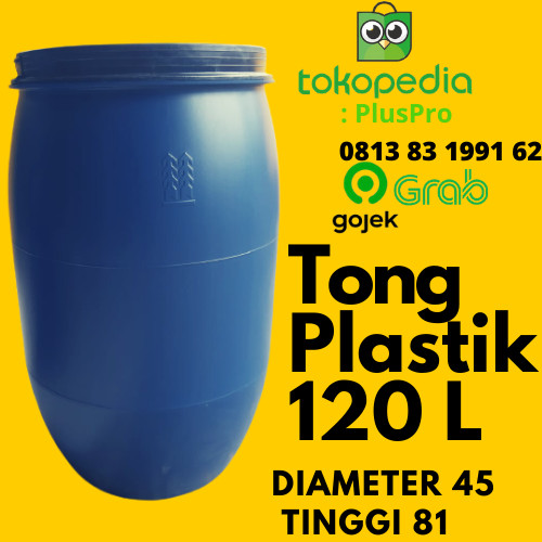 Agathasale - Drum Air / 120 L Liter Baru / Tong Sampah / Tong Biru Tebal