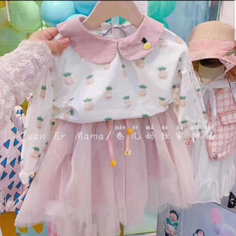 setelan rok tutu anak perempuan premium import 3 - 8tahun