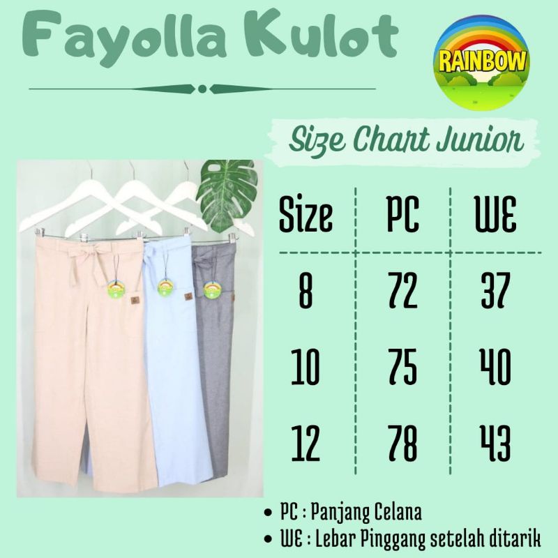 KULOT YANOLA by RAINBOW /KULOT MURAH/GROSIR KULOT
