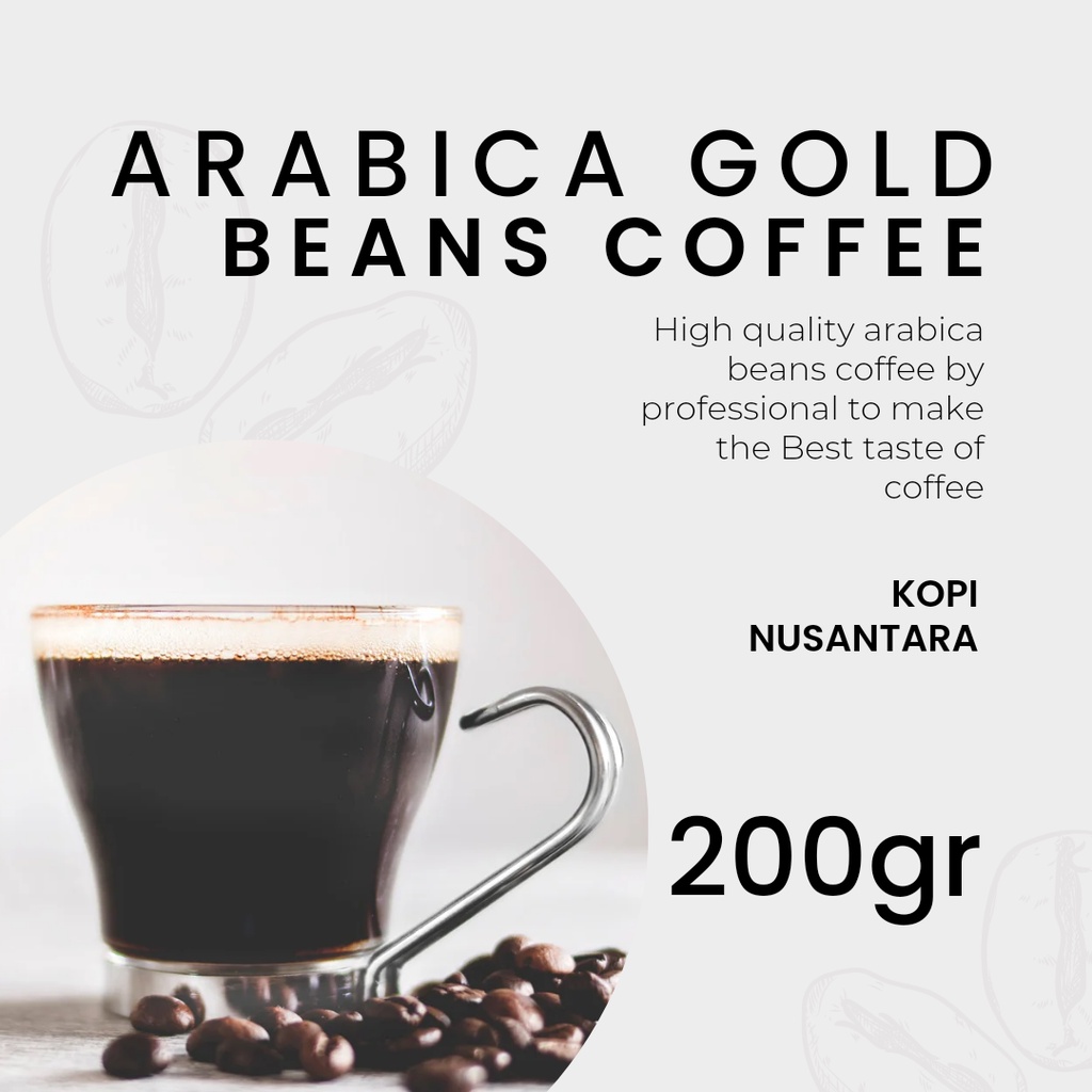 

Kopi Biji Arabica Gold 200gr - Kopi Nusantara Arabika