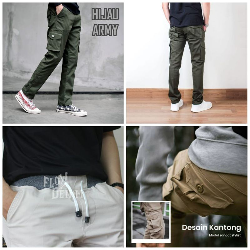 [TERLARIS] CELANA CARGO PANJANG PRIA UKURAN 27-38 PREMIUM QUALITY SLIMFIT COWO SKINNY POLOS COWOK