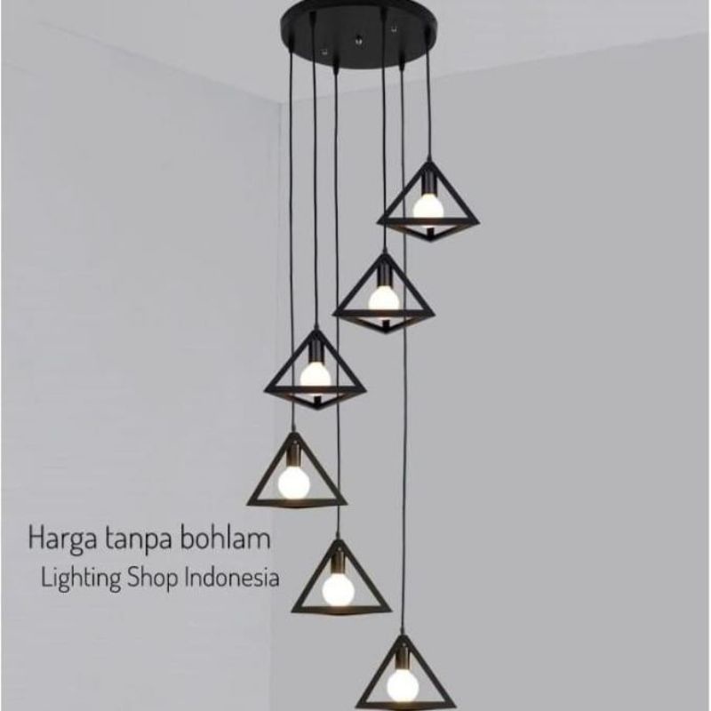 lampu gantung minimalis hias 6in 1set dekorasi ruang tamu lampu hias dekorasi rumah