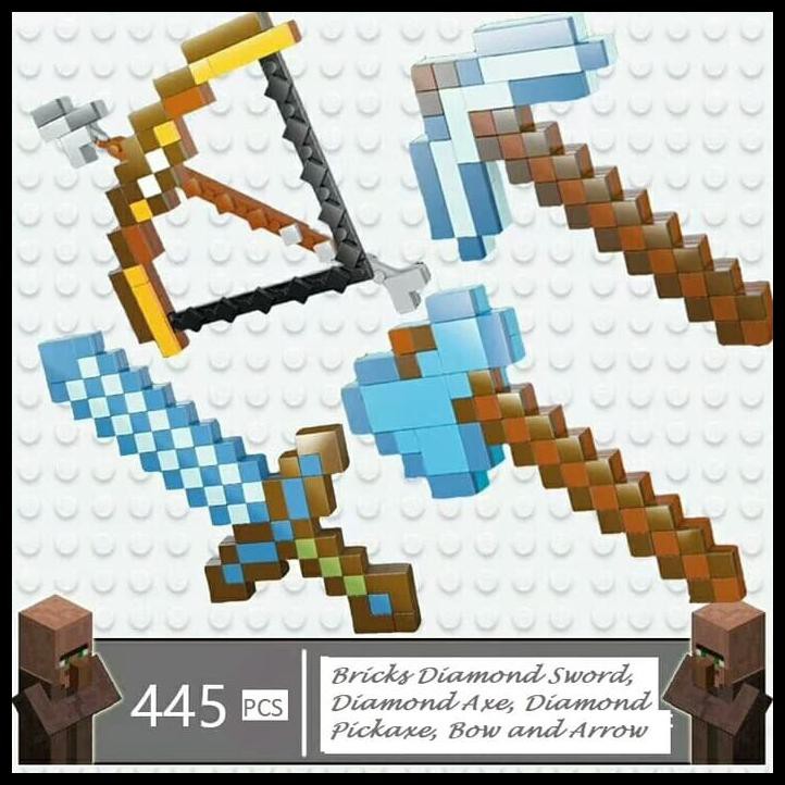 03050 Lego Pedang Minecraft Sword Pickaxe Axe Bow And - the arrow cave roblox