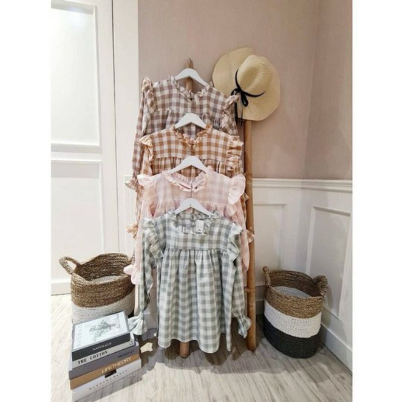 Arifirn Weona Plaid Gingham - Blouse Wanita | Baju Wanita Murah