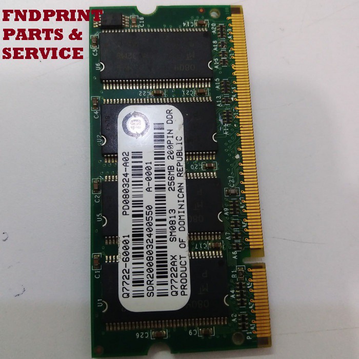 Memory 256MB 200pin DDR SDRAM DIMM dual inline Q7722-60001 Memory HP LaserJet 5500
