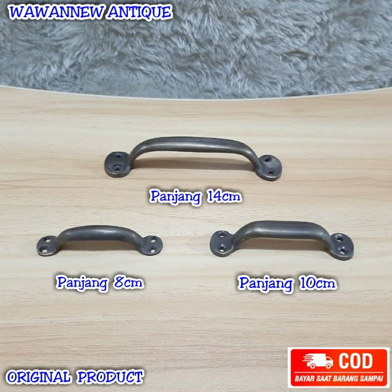 Handle / Tarikan Laci Gagang Lemari Pintu Rumah Kuningan Antik Murah 14cm