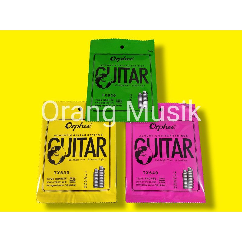 Senar Gitar Akustik Orphee Ukuran 010 011 012 Import - Senar Orphee TX620 TX630 TX640