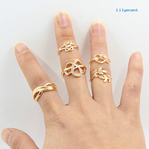 5pcs / Set Cincin Knuckle Midi Untuk Wanita