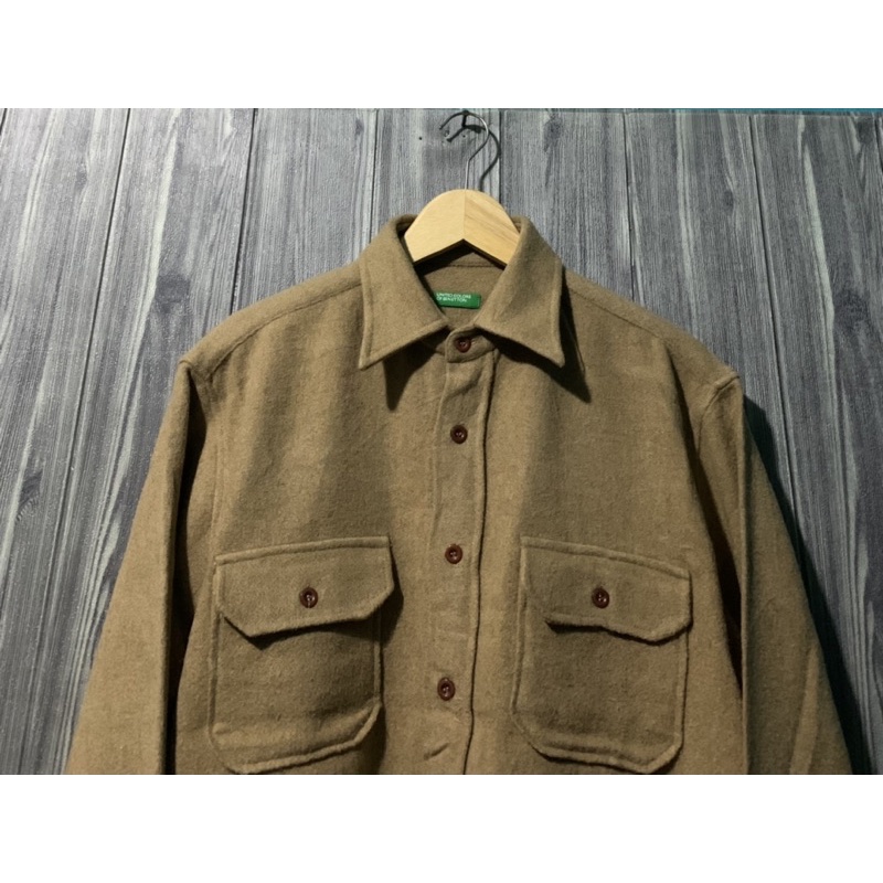 Kemeja Polos Benetton Wool Italy second Preloved Original casual Like new Murah Terbaik