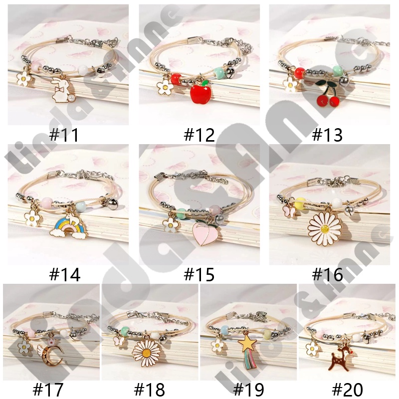 Gelang Couple Daisy Etnik Bead Tali persahabatan Braided Bracelet/Friendship Adjustable