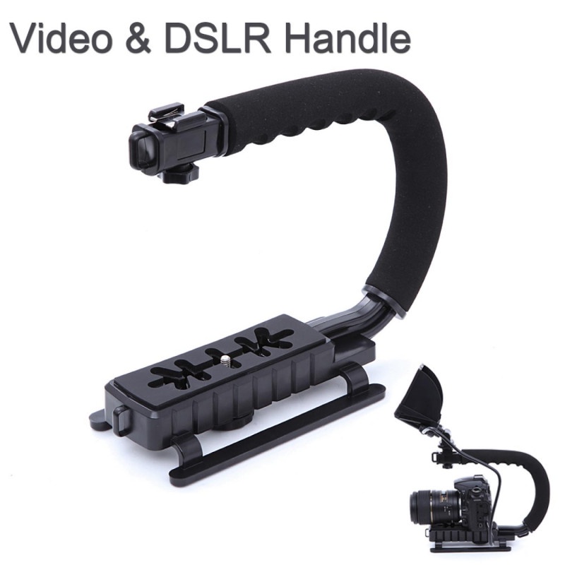 Stabilizer Kamera DSLR Video With Handle Grip C Shape Hot Shoe