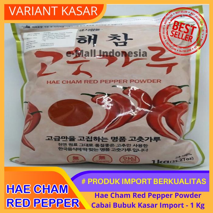 

Ready- Hae Cham Red Pepper Powder 1Kg | Gochugaru | Gochukaru | Cabai Korea - Kasar