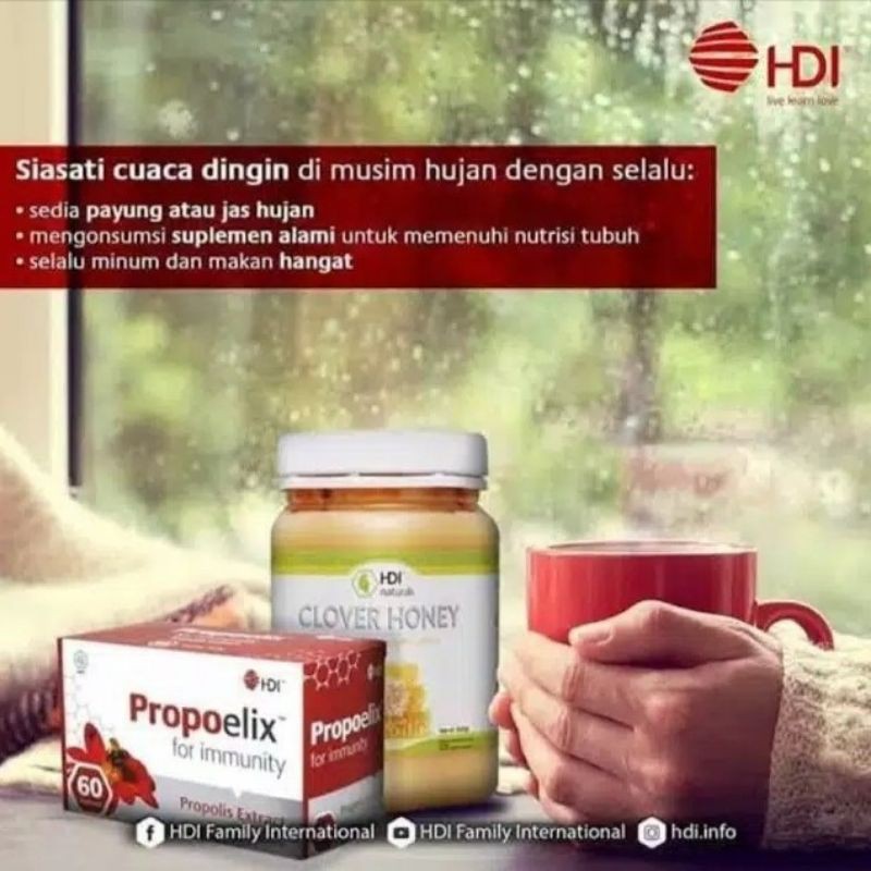 Paket Clover Honey 1kg + Propoelix 60 Caps HDI 100% Original