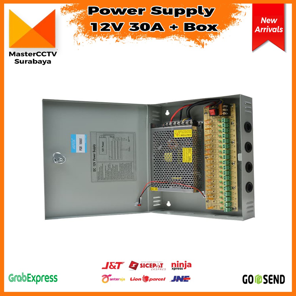 PSU Power Supply CCTV 12V 30A Box - PSU Box -