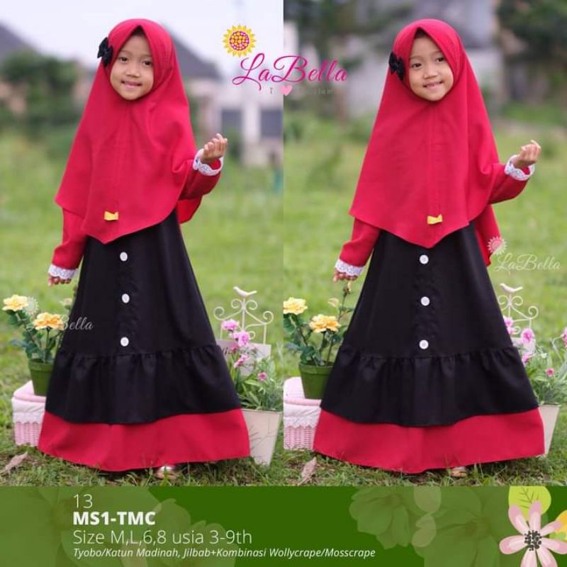 [ MEDINA ] By Labella Gamis Madinah bahan katun Madinah gamis polos syar'i toko baju muslim anak Sam