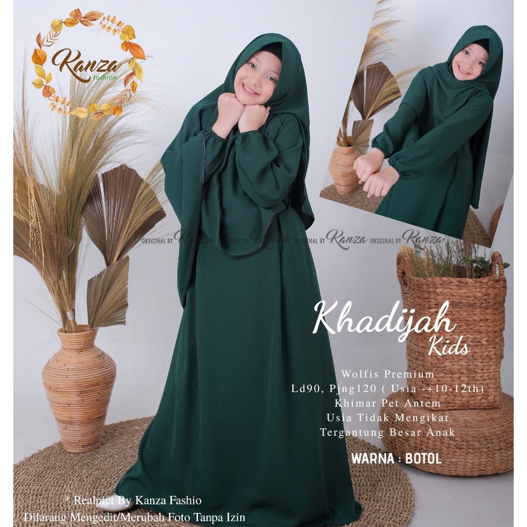 KHADIJAH TEEN GAMIS ANAK MUSLIMAH SYARI ORI BY KANZA FASHION BTC