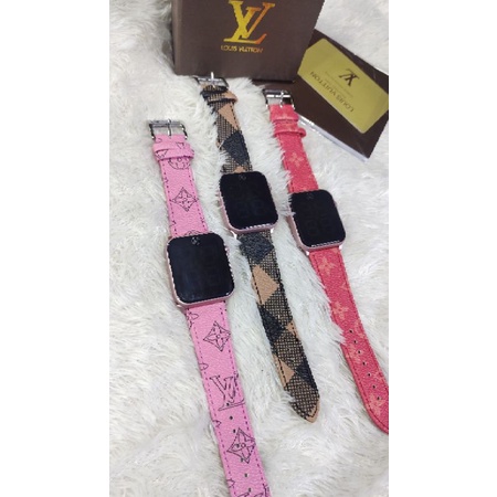 Jam tangan digital LV-3257 Fitur touch screen strap kulit Free box exclusive Fullset