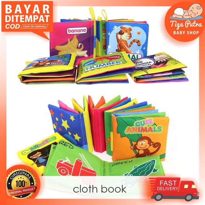 Buku Bantal Bayi Mainan Edukasi Anak Kain CLOTH BOOK Cerita Pillow Book Edukasi Hewan Angka