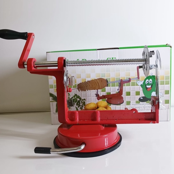 [BAYAR DI TEMPAT] PEMOTONG KENTANG SPIRAL POTATO SLICER/SPIRAL POTATO SLINCER PEMOTONG ULIR KENTANG MANUAL