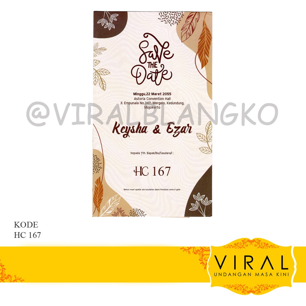Blangko Undangan Pernikahan HC 167 Harga Murah