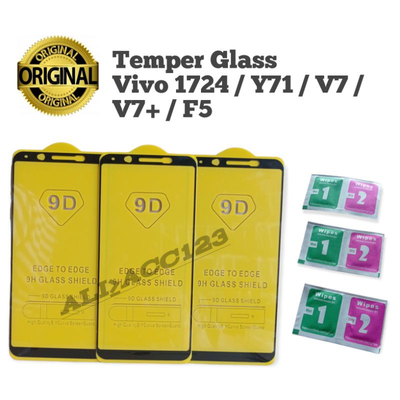 Temper/ Tempered glass full layar 9D VIVO Y71 / 1724 / F5 / V7 PLUS / V7