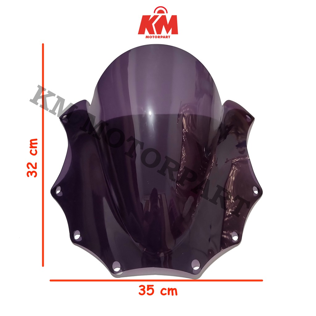 Visor Windshield Ninja RR Lama Old Jenong Hitam dan Bening Tebal 3mm Bahan Kaca Akrilik