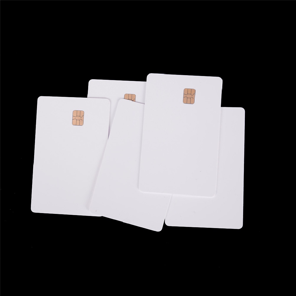 5pcs ISO IC Card SLE4442 Chip Kosong Bahan PVC Warna Putih