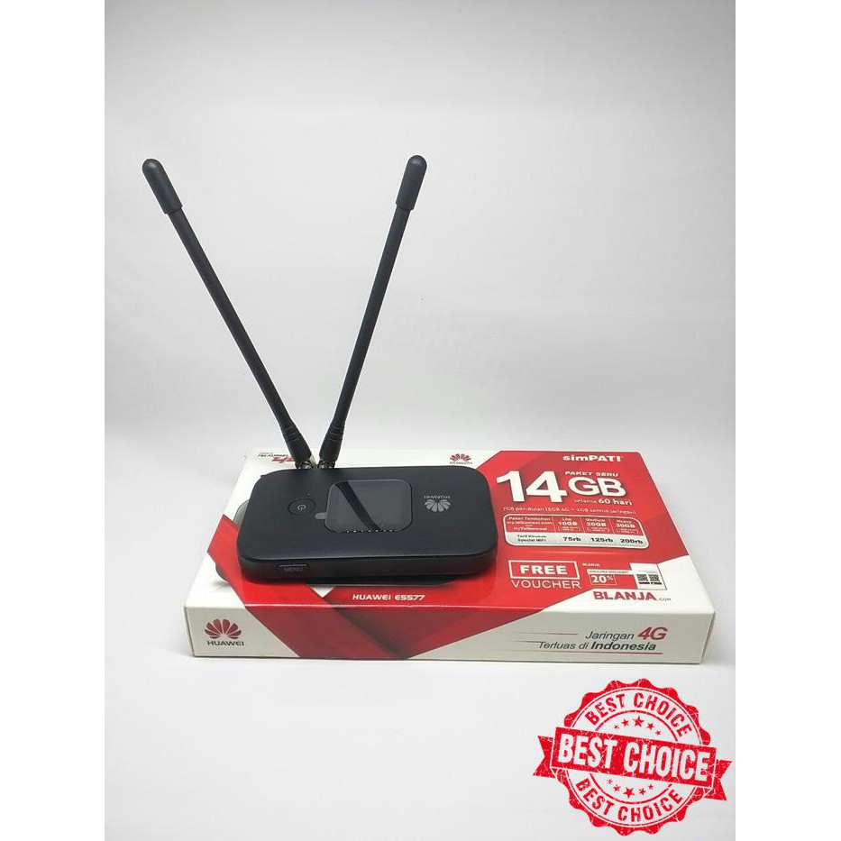 PROMO HARGA TERMURAH mifi modem wifi router Huawei E5577 telkomsel free 14GB & antena PX5