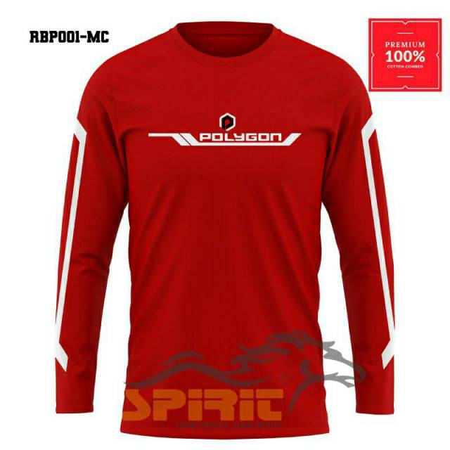 BISA COD Baju Kaos Sepeda polygon Lengan panjang MTB Gunung bike goes big size Pria Wanita Distro