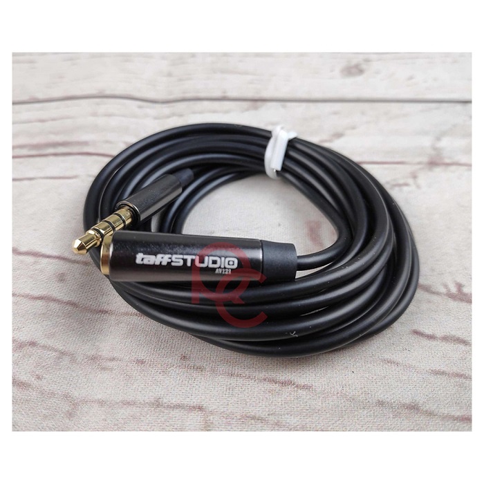 Kabel Aux Audio Extension 3.5mm Male to Female 2M - AV121 / Kabel Jack Extension 200CM Gold Plated / Kabel Pengubung Penyambung Jack Audio 3.5mm - Black