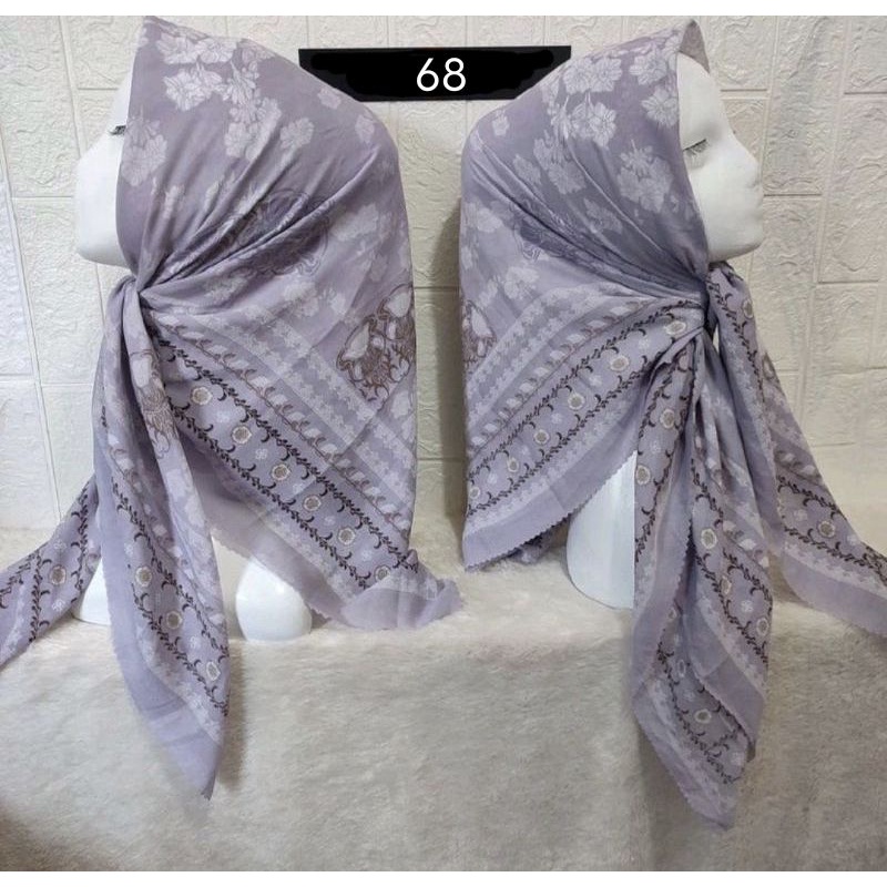 Hijab VOAL PREMIUM Motif 68 Jilbab Segiempat Motif Laser Cut-68. Soft Lilac