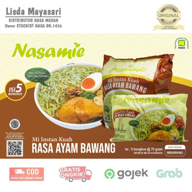 

MIBAWANG - NASAMIE Mi Mie Instant Kuah Rasa Ayam Bawang dengan Spirulina 5 Bungkus