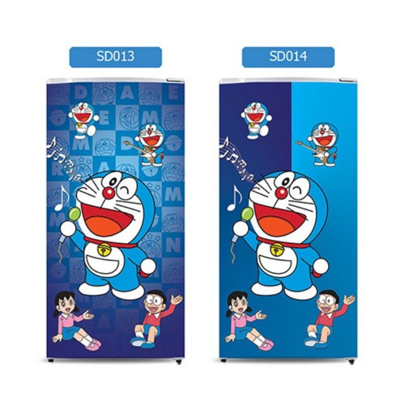 stiker kulkas 1 pintu motif doraemon