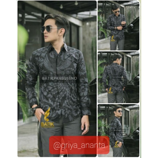 TORANAJANA | BAJU KEMEJA BATIK PRABUSENO SLIMFIT KATUN PRINTING LENGAN PANJANG ATASAN KERJA PRIA BAT