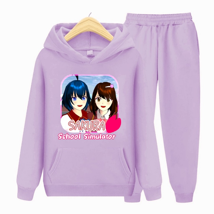 Setelan Sweater anak perempuan SAKURA /Baju Sweater Hoodie Anak