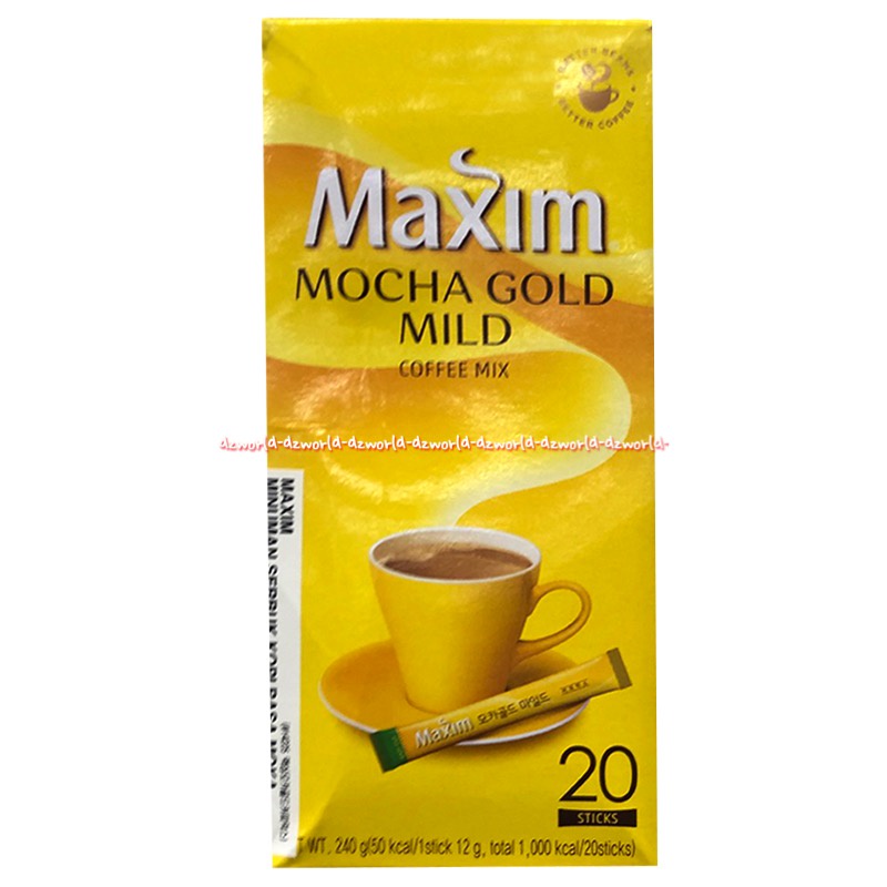 Maxim White Gold Mocha Gold Mild 20sticks Coffee Mix Kopimix Sachet Kopi Instan Maxxim Maksim Kofe Maxim dari Korea Cofee Coffee Made in Korea