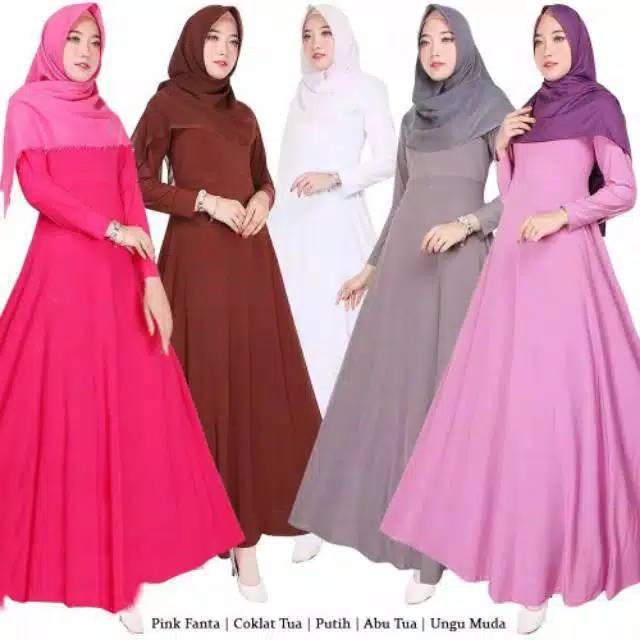 Fashion Muslim Gamis JERSEY POLOS premium tebal saku busui murah terlaris promo (1kg 3pcs)