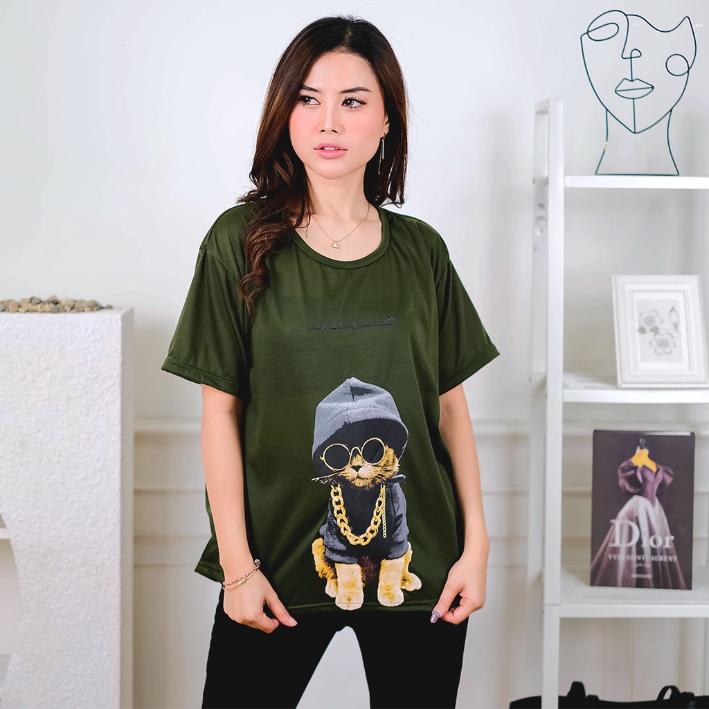 AFI - EC - Kaos Oversize Wanita Stop Talking Like trash (LD 106, P 65)