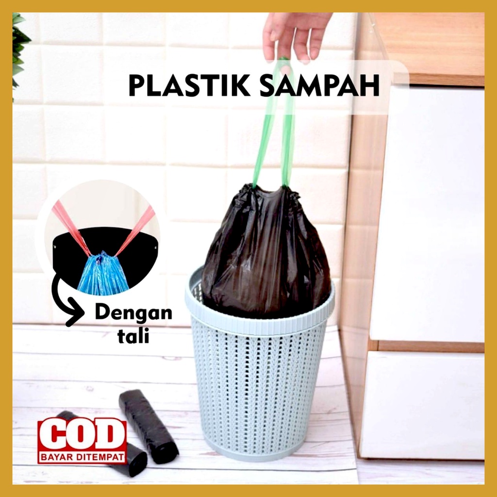 Kantong Plastik Sampah Gulungan Dengan Tali Serut Warna Warni Kantong Plastik Anti Kotor Kantong Plastik Serbaguna GOSHOP88