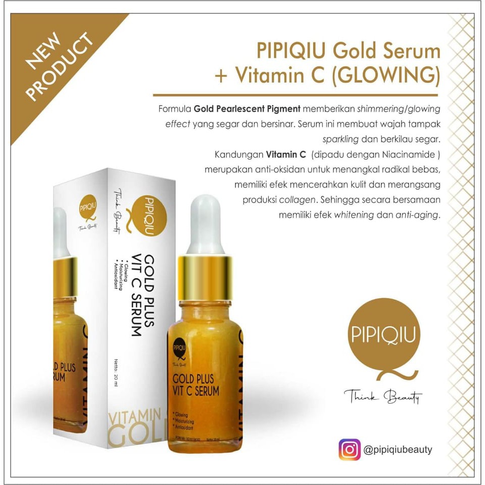 PIPIQIU Serum 20ml BPOM - Peeling Solution AHA BHA PHA / Gold Serum / Hyaluronic Serum/ Niaciamide