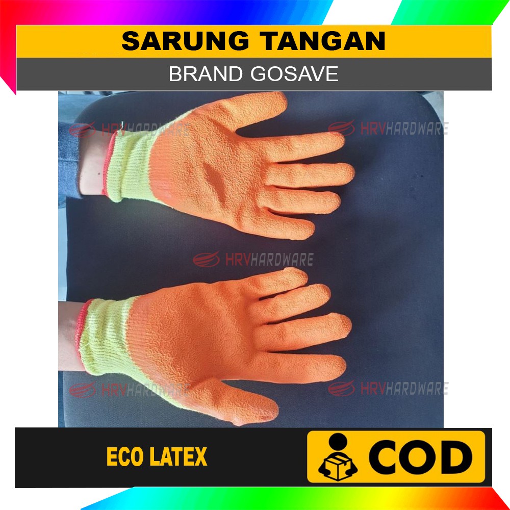 Sarung Tangan Kombinasi Katun Karet Latex Heavy Duty Grip Anti Slip by Gosave