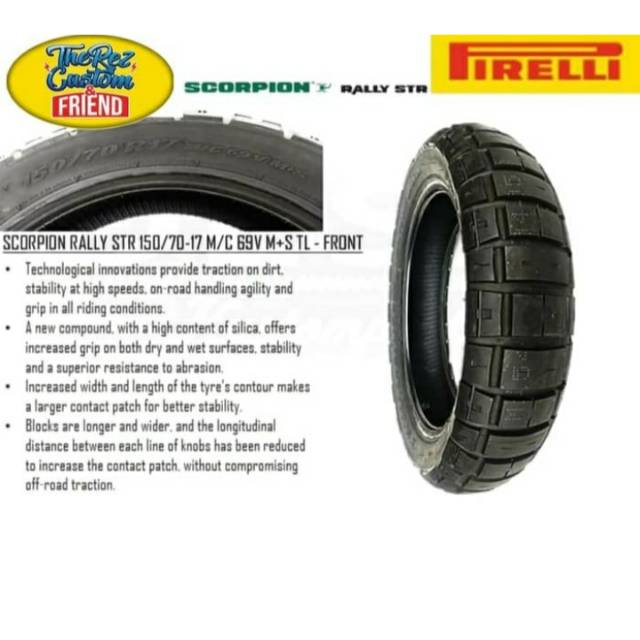 Ban belakang Pirelli Scorpion Rally STR ukuran 150/70-17