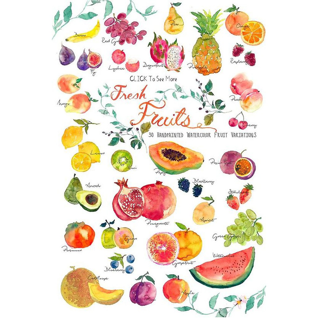 pusatmode Hiasan Dinding Fruit Art Size 20x30 cm