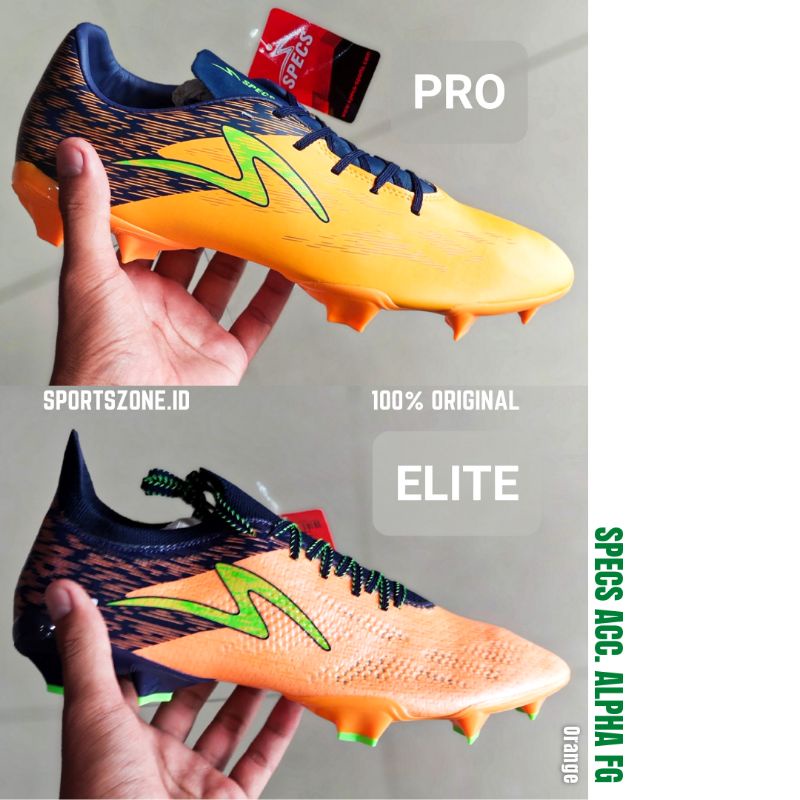 Sepatu Bola Specs Accelerator Alpha Pro Elite FG Orange Original