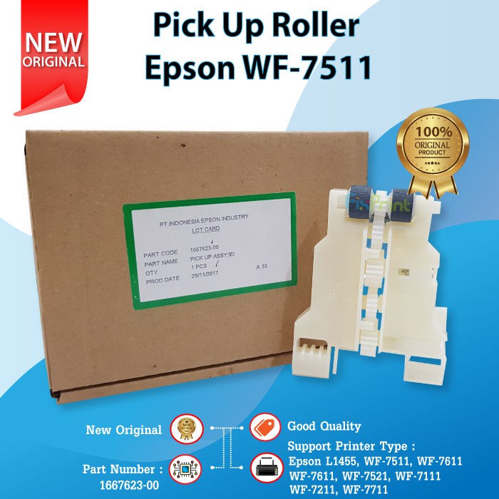 Pick Up Roller Epson L1455 WF7111 WF7211 WF7511 WF7511 WF7611 WF7521 WF7711, Part Number 1667623-00